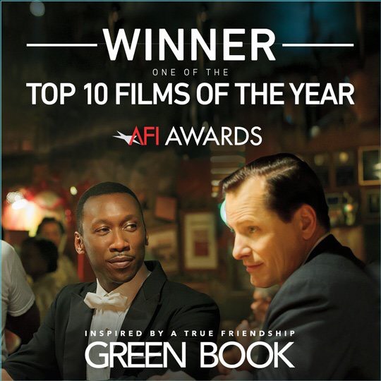 โชว์ความเยี่ยม แรงต่อเนื่อง “สถาบันภาพยนตร์อเมริกัน” (AFI Awards) ยก “Green Book” เป็น 1 ใน 10 “ภาพยนตร์แห่งปี 2018”