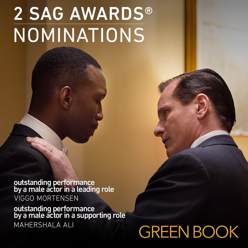 ไม่หลุดโผ “SAG Awards” ตอกย้ำ “GREEN BOOK” ดรีมทีมการแสดงยอดเยี่ยมแห่งปี “วิกโก มอร์เทนเซน” และ “มาเฮอร์ชาลา อาลี” ผงาดเข้าชิง “นำชาย-สมทบชาย”