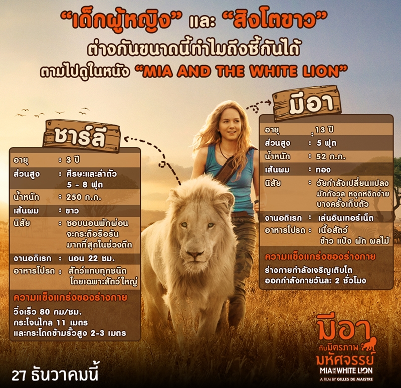 “เด็กผู้หญิง” และ “สิงโตขาว” ต่างกันขนาดนี้ทำไมถึงซี้กันได้ ตามไปดูในหนัง “Mia and the White Lion”