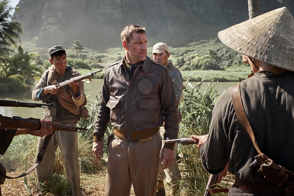 Aaron Eckhart stars as 'Lt. Commander Jimmy Doolittle' in MIDWAY.