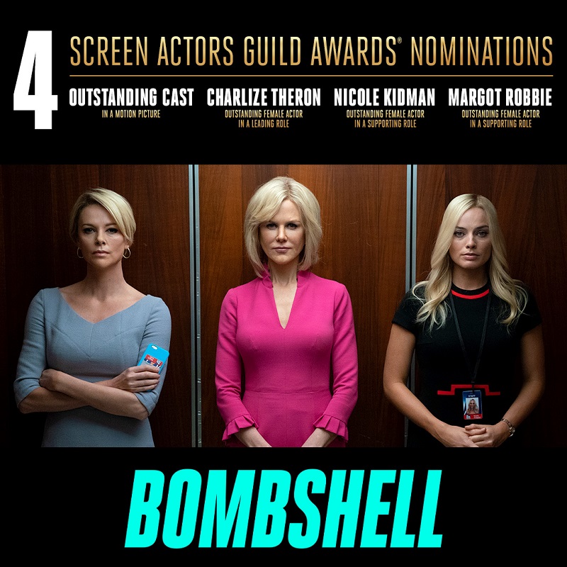 ดรีมทีมการแสดงแห่งปีของจริง! “Bombshell” ส่ง 3 ตัวแม่ “ชาร์ลิซ เธอรอน-นิโคล คิดแมน-มาร์โกต์ ร็อบบี้” เข้าชิง 4 รางวัลสมาคมนักแสดงฯ “SAG Awards 2020”